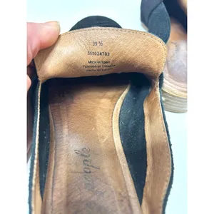 Free People At Ease Black Embossed Suede Loafer Mules 39.6 thumbnail 6