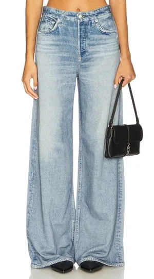 NWT rag & bone Miramar Sofie in Raily Wide Leg Photo Print Faux Jean Pants 33 thumbnail 1