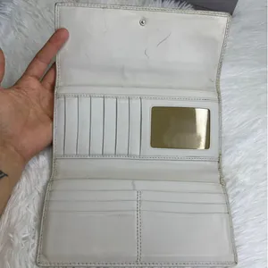 COACH Brown White Signature Canvas Wallet thumbnail 6