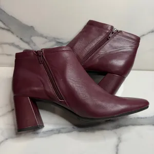 Aerosoles Burgundy Leather Head North Boots Sz 10 Comfort Classic Minimalist thumbnail 6