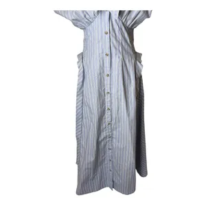 By Anthropologie Dress Women Small Blue White‎ Striped Pleated Midi Preppy Boho thumbnail 5