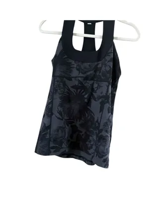 Women's Black Floral Scoop-Neck Tank Top thumbnail 11