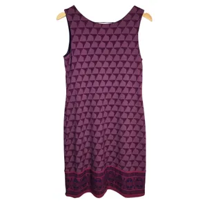 Magnolia Grace Perissa Reversible Knit Dress Purple Geometric Sleeveless M thumbnail 2