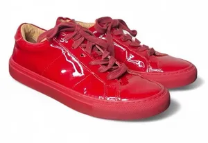 Greats Brooklyn Red Patent Leather Lace Up Sneakers Size 8.5 thumbnail 1