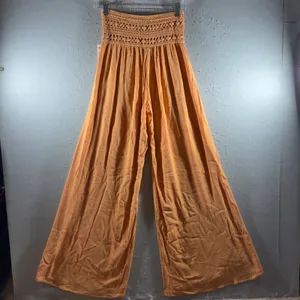 1791 | NWT Rewash Crochet Waist Boho Walk Thru Wide Leg Pants Orange Womens S thumbnail 2