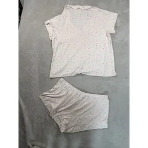Eberjey Womens Pink White Triangles Pajama Set Short Sleeve Shirt Shorts Large thumbnail 7