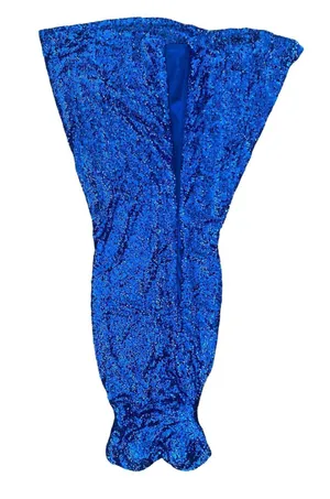 Faviana Blue Strapless Sequin Long prom Dress Size 4 thumbnail 4