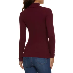 L Joseph A. Wine Red Burgundy Women’s Long Sleeve Comfy Winter Turtleneck Top Shirt thumbnail 2