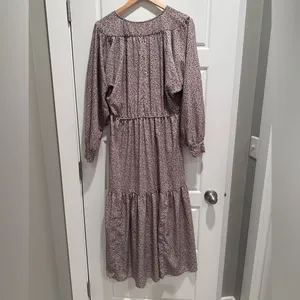 Sweet Baby Jamie Ditsy Midi Boho‎ Long Sleeve Dress Large Peasant Long Sleeve thumbnail 3