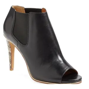 Coach Adrianna‎ Black Leather Peep Toe Bootie 6.5B thumbnail 1