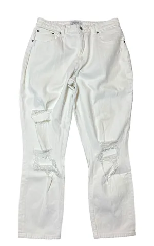 Abercrombie & Fitch High Rise Mom Jean Curve Love White Distressed Ripped 30/10R thumbnail 1