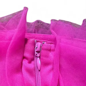 Thirty Thirty LA Strapless Mini Dress Women’s XS Hot Pink Tiered Tulle Ruffle thumbnail 7