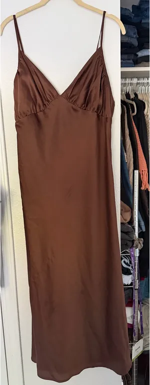 Abercrombie Brown Silk Dress maxi thumbnail 1