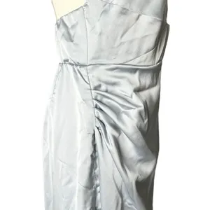 NEW Show Me Your Mumu Dress Brides Silver Blue Halter Neck Maxi Satin Medium thumbnail 4