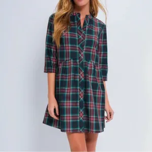 Tuckernuck Festive Plaid Tartan Royal Shirt Dress XS Holiday Mini NWT thumbnail 10