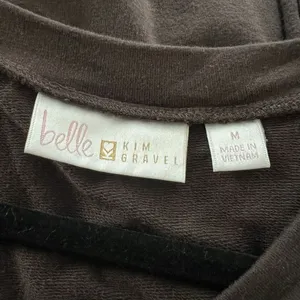 Belle Kim Gravel Faux‎ Leather Blouse Medium Mixed Media thumbnail 3