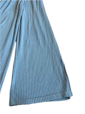 Spiritual Gangster Dusty Blue Ribbed Wide Leg Jumpsuit Racerback X-Small Women's thumbnail 6