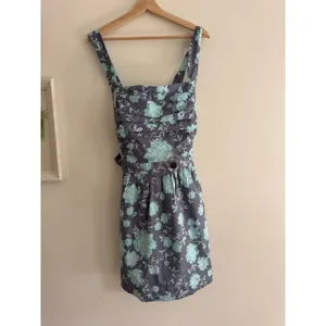 FREE PEOPLE Meet Me In Maui Printed Mini Dress in Ocean Combo Blue Size XL thumbnail 5