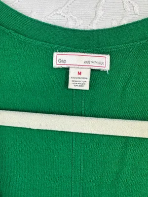 Gap Womens Green V-Neck Button Front Cardigan Sweater Size M Buttons Cotton thumbnail 4
