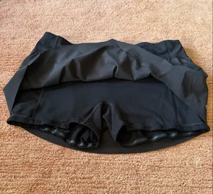 Lululemon Black Mini Athletic Skort Built-In Shorts Side Pockets Estimated L thumbnail 2
