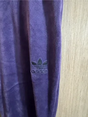Women adidas Purple Velour Flared Sweats Size Small thumbnail 2