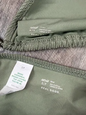 Aerie Olive Ribbed Bikini Set  thumbnail 8