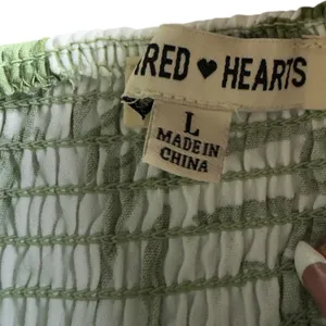 Inspired Hearts Green Tropical Pineapple Smocked Wide Leg Jumpsuit Large NWOT thumbnail 4