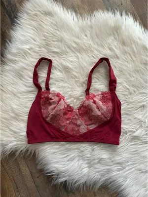 Free People Intimately Burgundy Love Story Soft Wire Free Bralette Size Small thumbnail 3