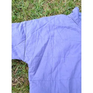 Amuse Society Quilted Snap Front Jacket Periwinkle Blue Palm‎ Tree Logo L/XL thumbnail 6
