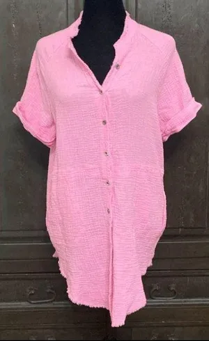 Paintcolors Oversized pink shortsleeved Tunic -Size Small thumbnail 1