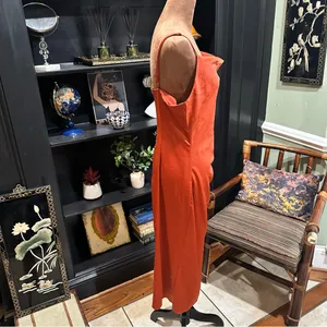 Lulus Silky Orange Maxi Dress – Taylor Swift-Inspired, Size Large thumbnail 10