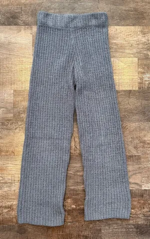 Women’s Fleece Knit Wide Leg High Rise Casual Pants Cropped Soft XS/Small thumbnail 1