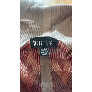 Sisters Southwestern Aztec Print Open Front Waterfall Cardigan Sweater Brown S/M thumbnail 2