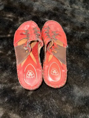 ARIAT Red Leather Sandals Size 9 strappy huaraches shoes thumbnail 4