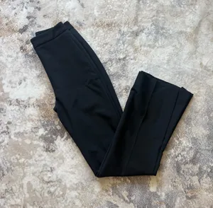 Zara Black Flared Side Slit Trousers thumbnail 4