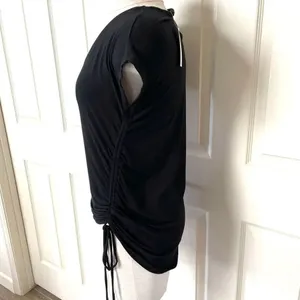 Maeve black side ruched short sleeved T thumbnail 11