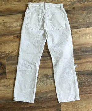 Abercrombie & Fitch Jeans The Ankle Straight Ultra High Rise White Denim 26 2 S thumbnail 2