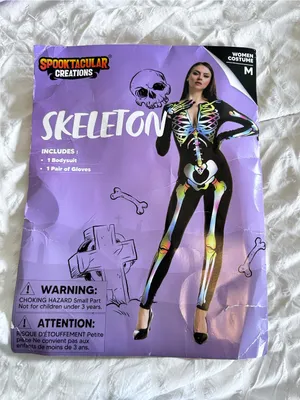 NWOT Spooktacular Creations Womens Rainbow Iridescent Skelton Halloween Costume thumbnail 1