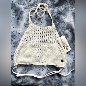 NWT Billabong Crochet Bikini Set – White/Black thumbnail 2