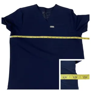 FIGS Kaya Classic V Neck Scrub Top - Blue - XS thumbnail 4