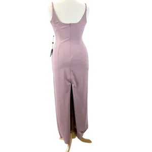 NEW Adrianna Papell Womens‎ 12 Slip Crepe Column Maxi Dress Dusty Pink Rose $139 thumbnail 4