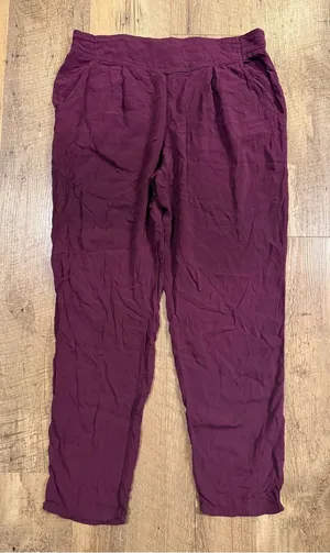 Free People women’s Tapered Chinos in Burgundy Small thumbnail 1