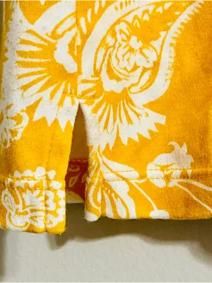 Kim Rogers Mustard Yellow Paisley Tunic Shirt Dress L Cotton Preppy Retro Mod thumbnail 10