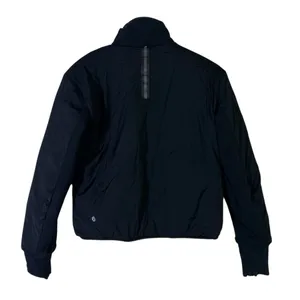 Lululemon Forever Warm Reversible Quilted Zip Jacket Womens 6 Black 100% Cotton‎ thumbnail 9