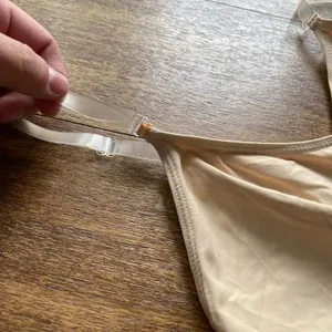 Capezio Nude Leotard Clear Straps Tan Bodysuit Gymnastics Dance Sz Medium thumbnail 5