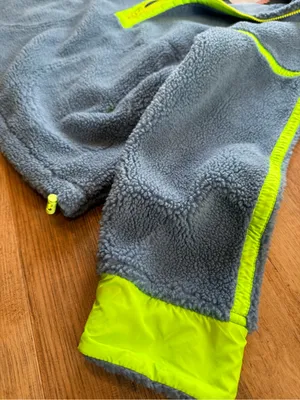 LOVLOV Blue Sherpa Half-Zip Pullover with Neon Yellow Accents thumbnail 7