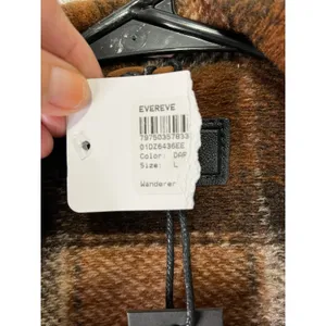 BlankNYC Evereve Wanderer Plaid Cocoon Coat Brown Oversized Shacket Large New thumbnail 8