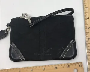 COACH Black Jacquard Design Wristlet thumbnail 2