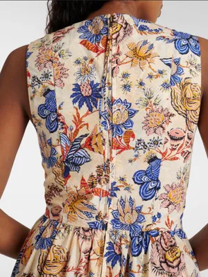 Ulla Johnson Kaiya Dress Sz 6 Magnolia Floral Pleated Cotton Poplin Midi Dress thumbnail 5