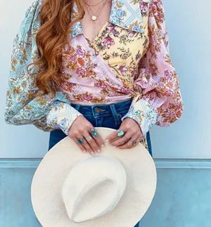 Free People Floral Patchwork Blouse thumbnail 5